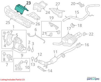 2011–2015 VW Jetta Exhaust Heat Shield Used OEM 5K0825635