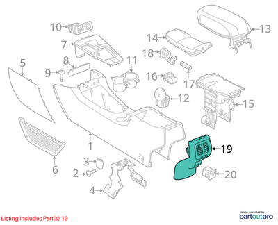 Jeep 2014-2022 Cherokee Console End Cap 5RM63DX9AB