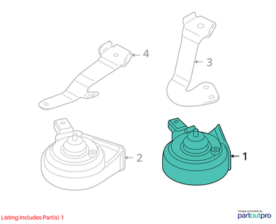 2011–2018 VW Jetta High-Tone Horn Used OEM 5C0951223C