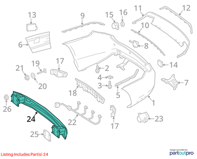 10-17 Mercedes-Bens C250 Rear Bumper Reinforcement Impact Bar 2076100114