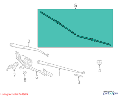2011–2016 BMW 520i Front Windshield Wiper Blade Set OEM 61612458015