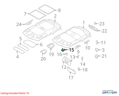 2011-2014 Mini Cooper Sun Visor Bracket / Hinge Support OEM 41221170050