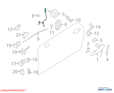 2012 MINI Cooper Left Front Door Lock Operating Rod OEM 51217148185