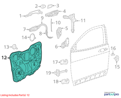 Jeep 2014-2023 Cherokee Carrier Plate Panel Right 68227256AC