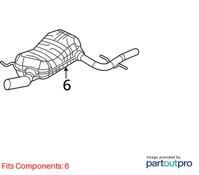 2011–2015 VW Jetta Exhaust Muffler Used OEM 5C6253209C