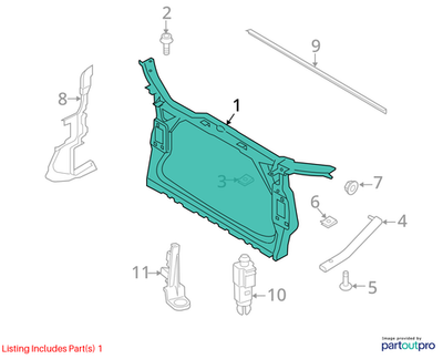 2009 Audi A4 Quattro Front Radiator Support Panel Used OEM 8K0805594L