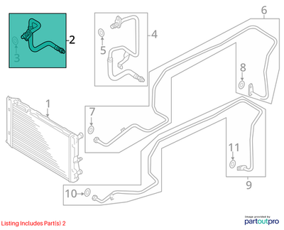 Audi 2011-2017 Q5 Automatic Transmission Oil Cooler Hose Assy 8R0317825D