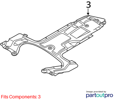 2011–2016 BMW 520i Center Underfloor Coating USED OEM 51757207147