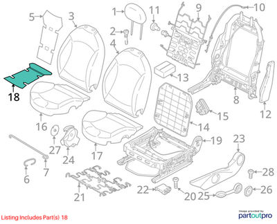 2012 Mini Cooper Seat Cushion Heater Element Used OEM 52102752604