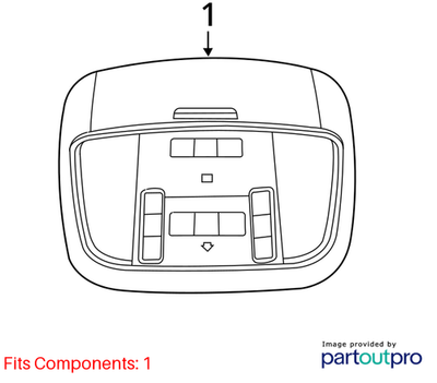 2015 Jeep Grand Cherokee Overhead Console Used OEM 1VS221X9AE