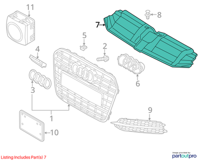 Audi 2012-2015 A6 Radiator Support Access Cover 4G0807081