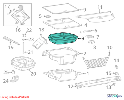 Jeep 2014-2017 Cherokee Cargo Organizer 5LT19VXLAB