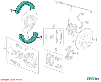 Dodge 08-23 Challenger Parking Brake Shoe And Lining Kit 68020626AB