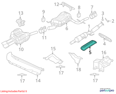 2011–2015 VW Jetta Exhaust Heat Shield Used OEM 1J0253243AG