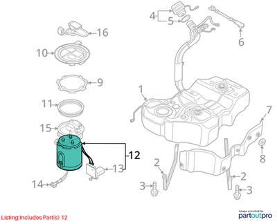 Volkswagen 2014-2017 CC Fuel Pump And Sender Assembly 3C8919051A