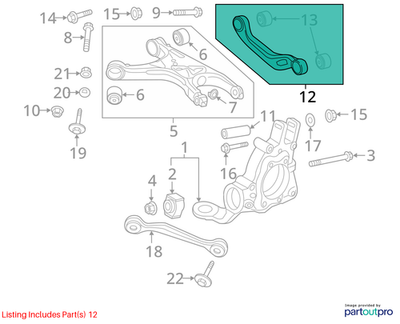 2010-2012 AUDI A4 WISHBONE REAR RIGHT UPPER CONTROL ARM USED OEM 8K0505324H