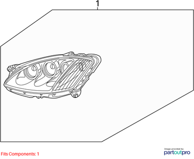 2010  Mercedes-Benz S550 Headlight Assembly 2218201359