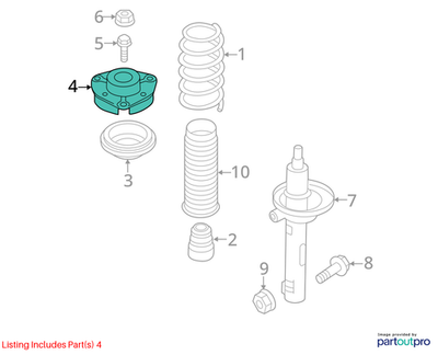Volkswagen 2012-2019 Volkswagen Jetta Strut Mount 1K0412331C