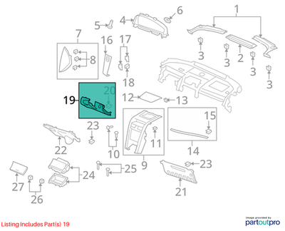 2009 Chevrolet Lumina S Instrument Panel Lower Trim Panel Used OEM 92204543