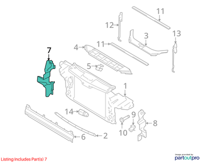 Audi 2007-2015 Q7 Radiator Support Baffle 4L0121284