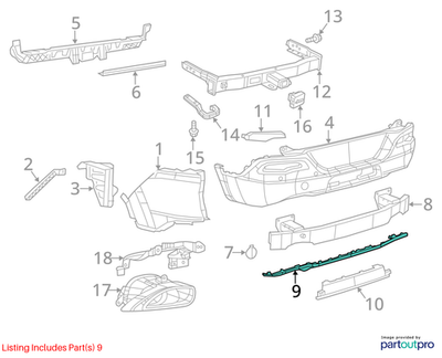 Jeep 2014-2018 Cherokee Fascia Applique 5NN47TZZAA