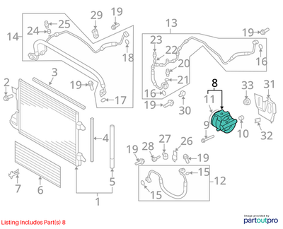 2017 Volkswagen Tiguan A/C Compressor w/ Bracket Used OEM 1K0820859S