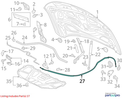 Audi 2018 Audi A6 Hood Release Cable 4G0823535