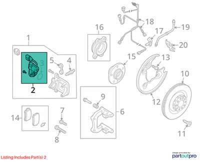 Audi 2008-2017 A4 Parking Brake Actuator 8K0998281