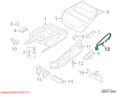 2011‑2018 VW Jetta Seat Frame Trim Panel Bracket Used OEM 5C6881560