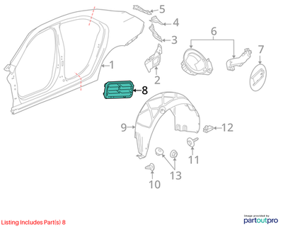 2009 Chevrolet Lumina GM Quarter‑Panel Pressure Relief Valve OEM 22702778