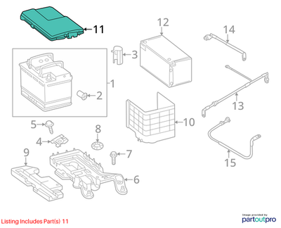 06-14 Volkswagen Jetta Battery Cover Upper 3C0915443A