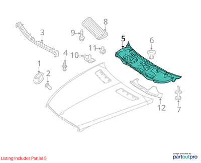 Mercedes-Benz 07-13 S550 Cowl Grille Panel 2218800105