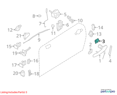 2012 MINI Cooper Front Door Lock Fastening Element OEM 51217040549