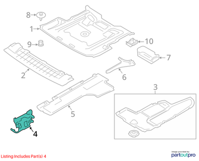 2011–2016 BMW 520i Right Steering Gear Cover USED OEM 51757185170