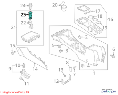 2011–2015 VW Jetta 12 Volt Accessory Power Outlet Used OEM 1J0919309