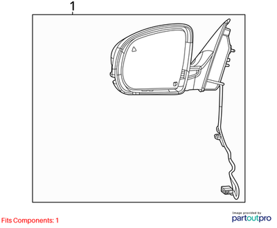 2014 Jeep Cherokee Left Outside Mirror Used OEM 68325345AA