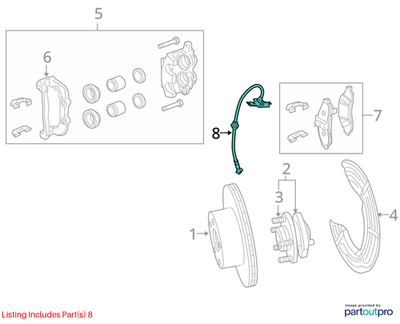 2009 Chevrolet LuminaS Left Front Brake Flexible Hose Used OEM 92193444