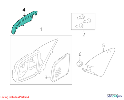 2009 Chevrolet Lumina S Left Mirror Housing Outer Cover Used OEM 92193905