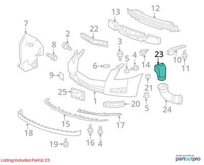 Cadillac 08-09 CTS Front Brake Caliper Cooling Duct 15272167