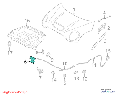 2012 Mini Cooper Hood Safety Catch Latch OEM 51232753420