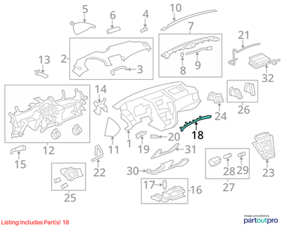 Cadillac 08-14 CTS Instrument Panel Trim Plate Applique 15861623