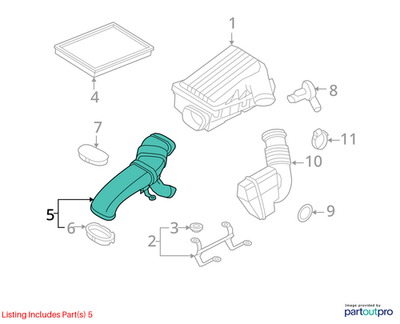 BMW 2007-2010 BMW X5 Intake Duct 13717548890