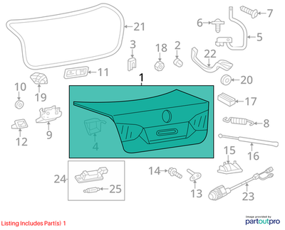 2011–2014 VW Jetta Sedan Trunk Lid Used OEM 5C6827025A