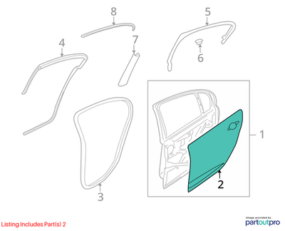 2009 Chevrolet Lumina S Rear Right Outer Door Panel Sheet Used OEM 92457498