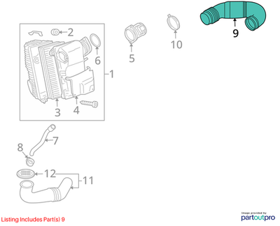 Audi 2007-2021 Q7 Engine Air Intake Hose 7L0129684B