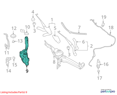 Mercedes-Benz 08-18 C300 Windshield Washer Fluid Reservoir 2048690300