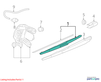 2012 Mini Cooper Rear Wiper Blade Used OEM 61622754285