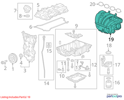 2018 Cadillac CTS Intake Manifold Used OEM 12631023