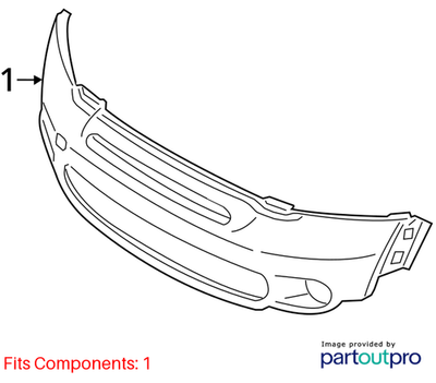 2012 Mini Cooper Countryman Front Bumper Panel (Primed) Used OEM 51119806064