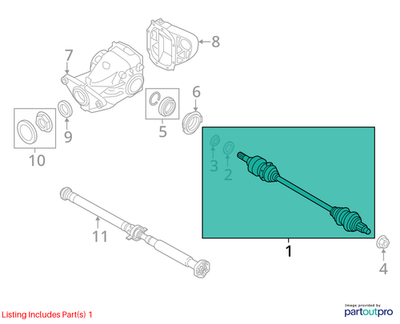 2009 BMW X5 Output Shaft Used OEM 33208609838